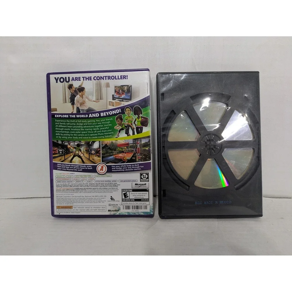 Microsoft Kinect Adventures & Kinect Sports Xbox 360 Game Bundle NTSC TESTED